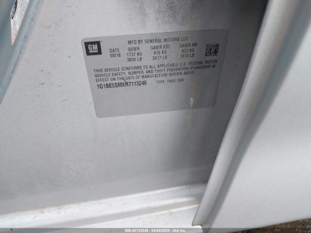 1G1BE5SMXH7113246 Chevrolet Cruze Lt Auto