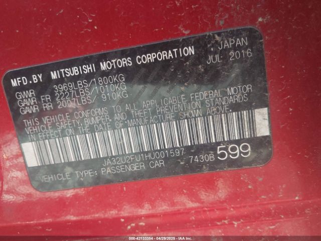 2017 MITSUBISHI LANCER JA32U2FU1HU001597 Photo 8