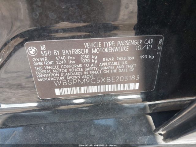 2011 BMW M3 WBSPM9C5XBE203183 Photo 8