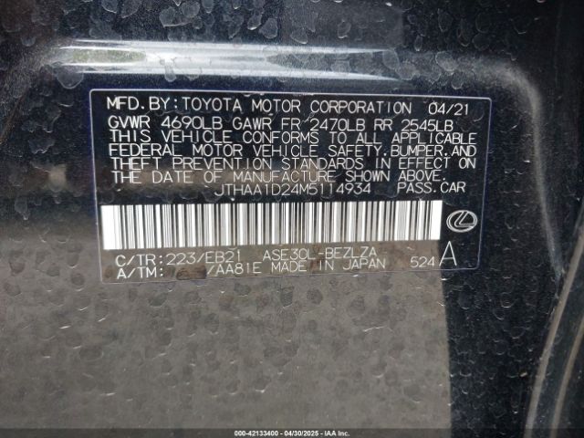 JTHAA1D24M5114934 Lexus IS 300