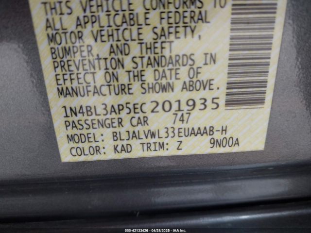 1N4BL3AP5EC201935 Nissan Altima 3.5 Sl
