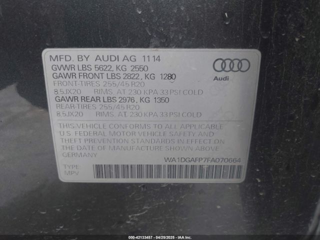 WA1DGAFP7FA070664 Audi Q5 3.0t Premium Plus