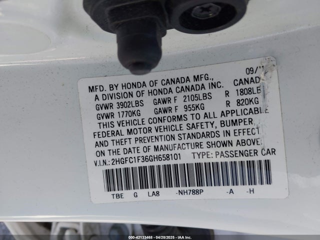 2HGFC1F36GH658101 Honda Civic Ex-t