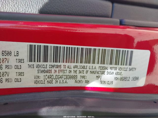 2015 DODGE DURANGO 1C4RDJDG4FC830089 Photo 8