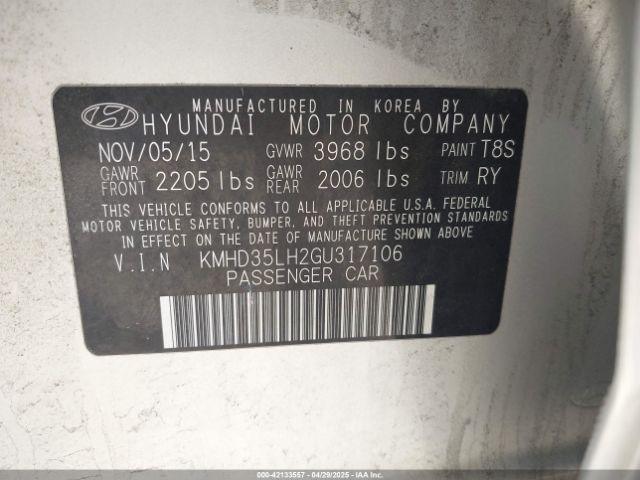 KMHD35LH2GU317106 Hyundai ELANTRA GT