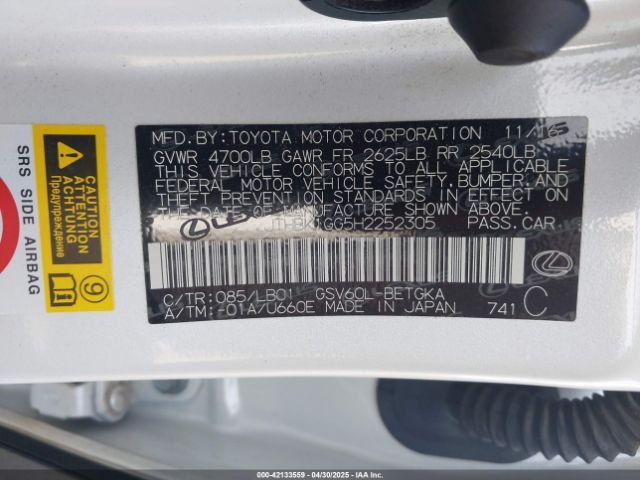 JTHBK1GG5H2252305 Lexus ES 350