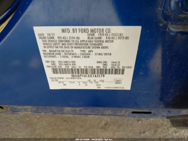 2018 FORD ECOSPORT MAJ6P1UL3JC163179 Photo 8