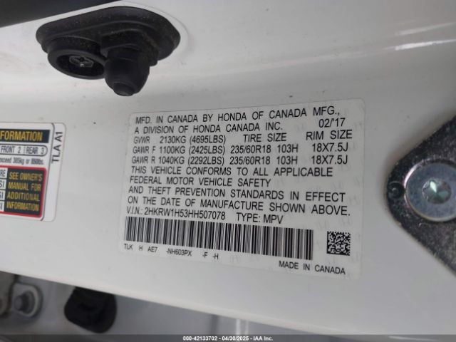 2HKRW1H53HH507078 Honda CR-V EX