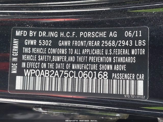 2012 PORSCHE PANAMERA WP0AB2A75CL060168 Photo 8