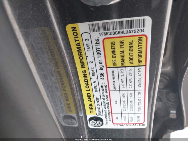 Ford ESCAPE SE 2020 1FMCU0G69LUA75204 Image 9