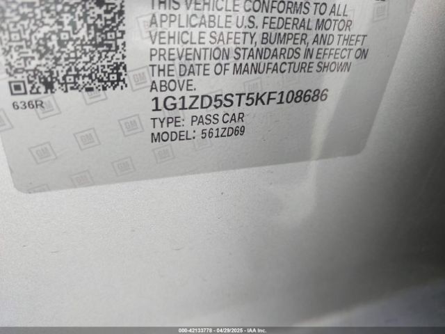 1G1ZD5ST5KF108686 Chevrolet MALIBU LT