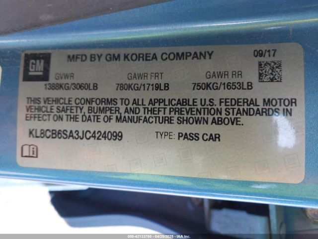 KL8CB6SA3JC424099 Chevrolet Spark Ls Cvt