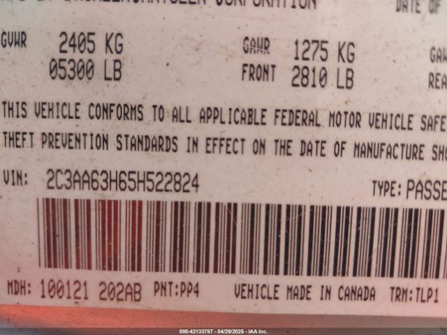 2005 CHRYSLER 300C 2C3AA63H65H522824 Photo 8