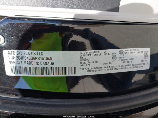 2C4RC1BG6RR151040 Chrysler Pacifica Touring L