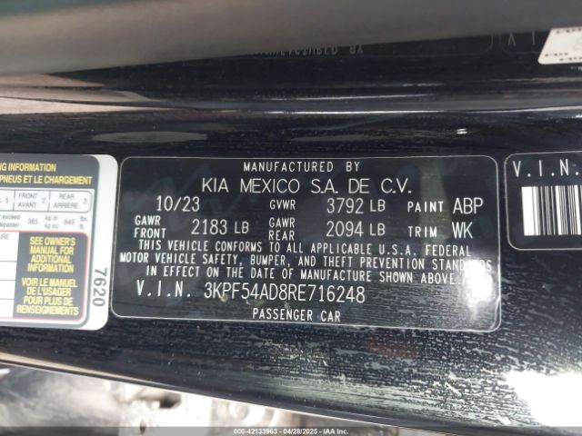 3KPF54AD8RE716248 KIA Forte Gt-line