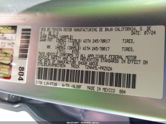 3TMLB5JN1RM037034 Toyota Tacoma Sr5 4wd