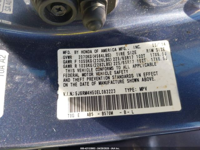 5J6RM4H50EL083223 Honda k24z7