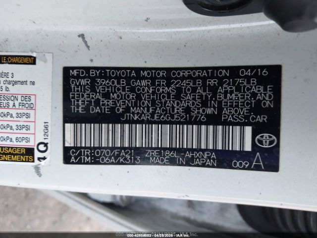 JTNKARJE6GJ521776 Scion IM