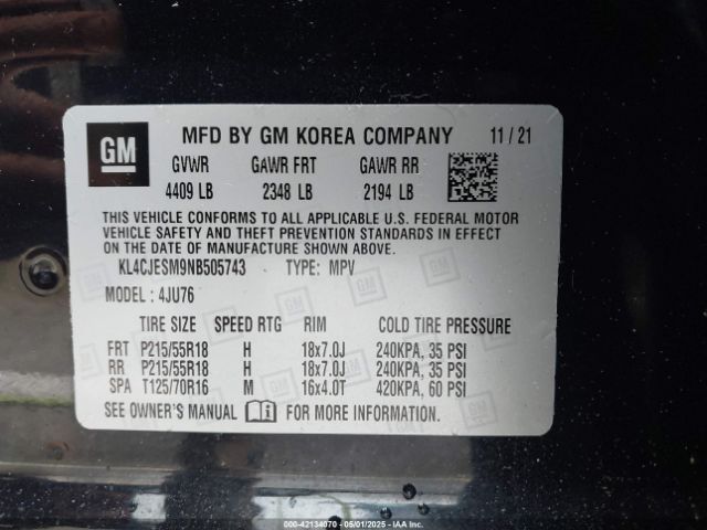 2022 BUICK ENCORE KL4CJESM9NB505743 Photo 8