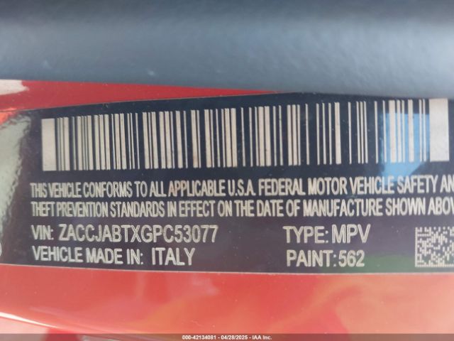 ZACCJABTXGPC53077 Jeep Renegade Latitude