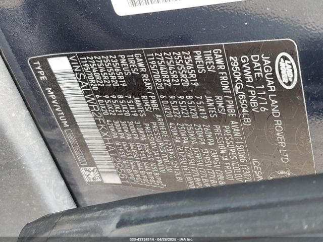 SALWR2FKXHA129561 Land Rover Range Rover Sport 3.0l V6 Turbocharged Diesel Hse Td6