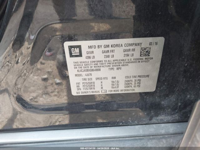 KL4CJASBXGB648808 Buick Encore