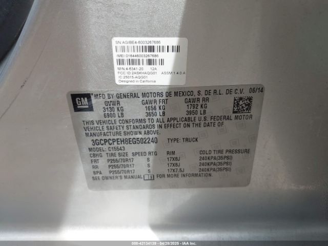 3GCPCPEH8EG502240 Chevrolet Silverado 1500 Work Truck 2wt