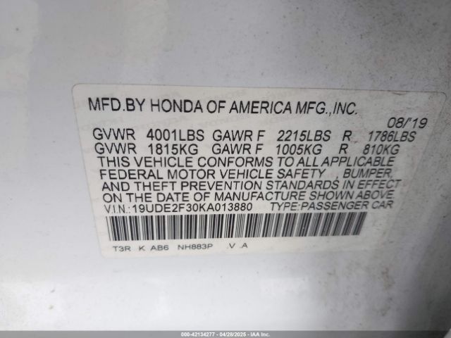 19UDE2F30KA013880 Acura Ilx Standard