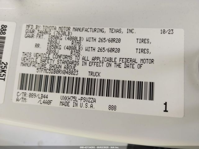 5TFMC5DB0RX048023 Toyota Tundra Hybrid 1794 Edition 4wd
