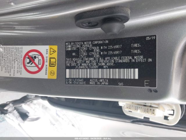 JTJDARBZXL2160889 Lexus NX 300