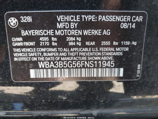 WBA3B5G56FNS11945 BMW 328i Xdrive