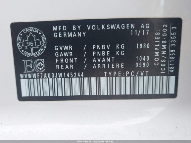 2018 VOLKSWAGEN GOLF R WVWWF7AU3JW145244 Photo 8
