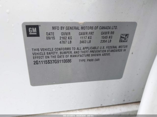 2G1115S37G9110686 Chevrolet Impala 2lt