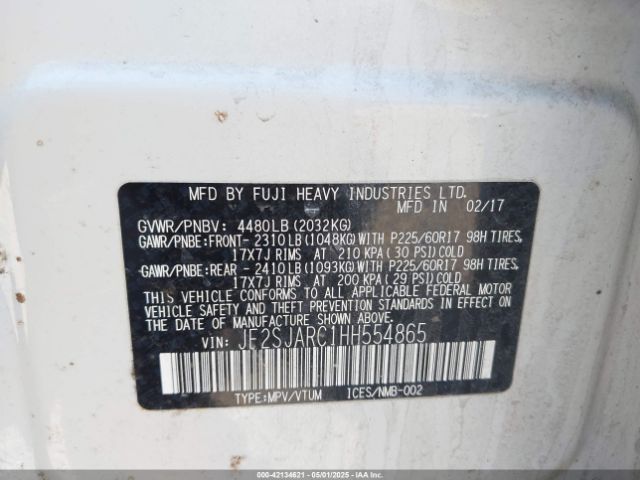 JF2SJARC1HH554865 Subaru Forester 2.5i Limited