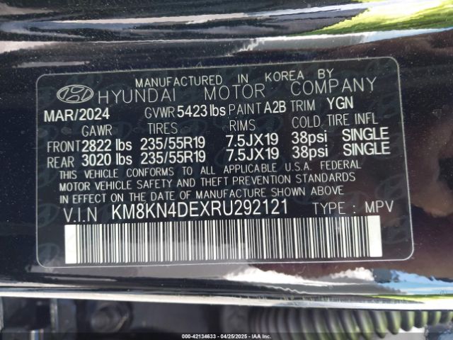KM8KN4DEXRU292121 Hyundai Ioniq 5 Sel
