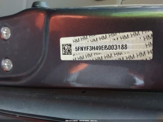 5FNYF3H49EB003188 Honda Pilot Ex
