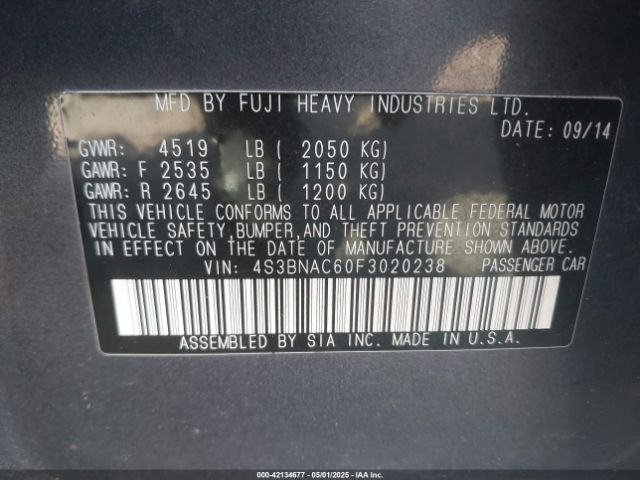 4S3BNAC60F3020238 Subaru Legacy 2.5i Premium