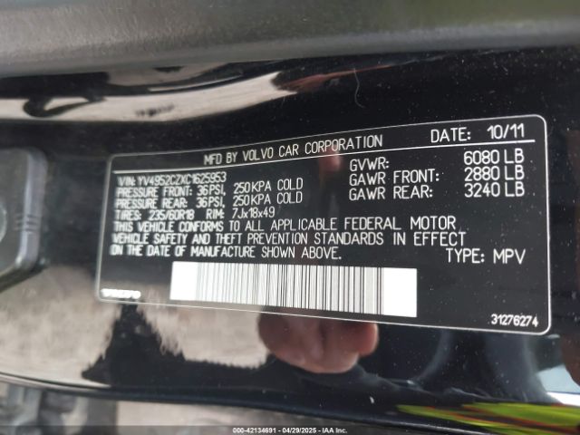 2012 VOLVO XC90 YV4952CZXC1625953 Photo 8