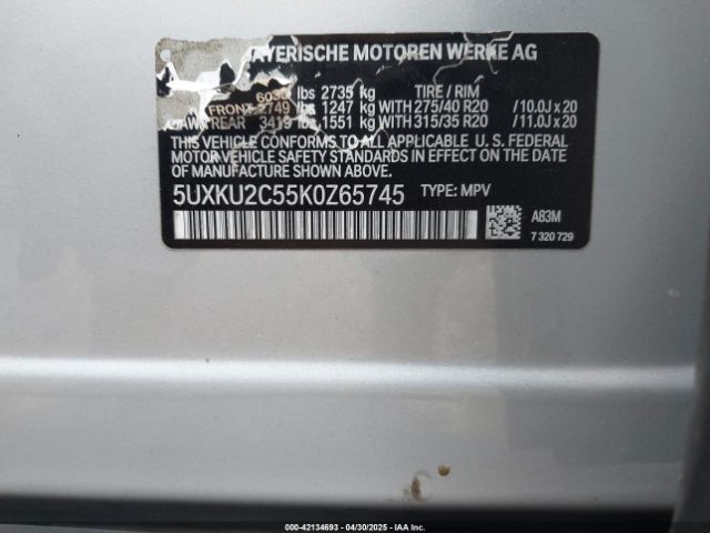 2019 BMW X6 5UXKU2C55K0Z65745 Photo 8