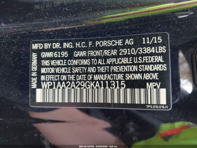 WP1AA2A29GKA11315 Porsche Cayenne