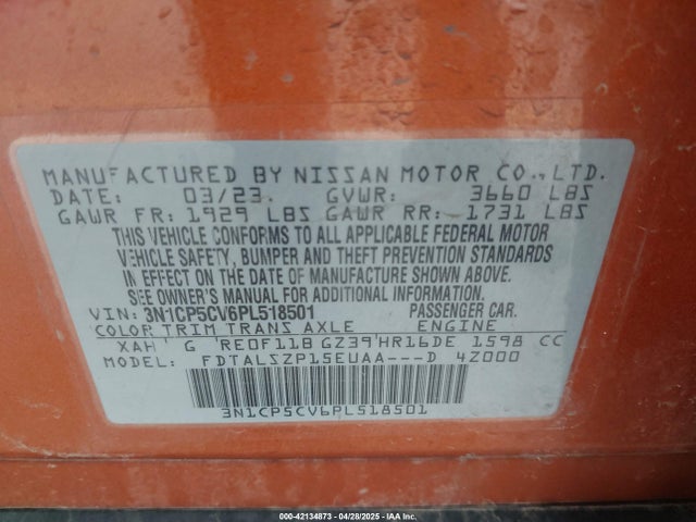 Nissan 2023 2023 3N1CP5CV6PL518501 Image 9