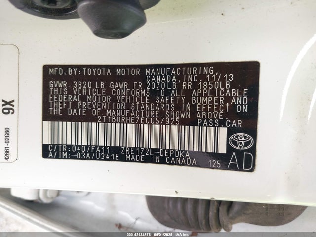 Toyota COROLLA L 2014 2T1BURHE7EC057925 Image 9
