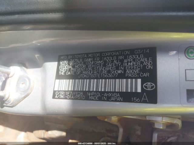 JTDKDTB31E1563677 Toyota Prius C One