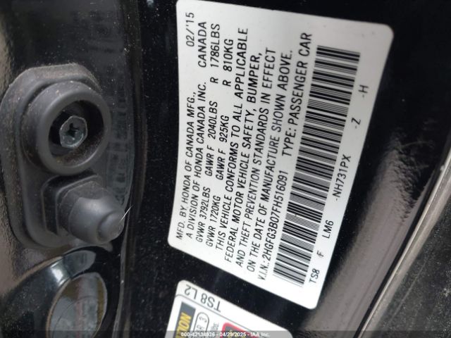 2HGFG3B07FH516091 Honda Civic Ex-l
