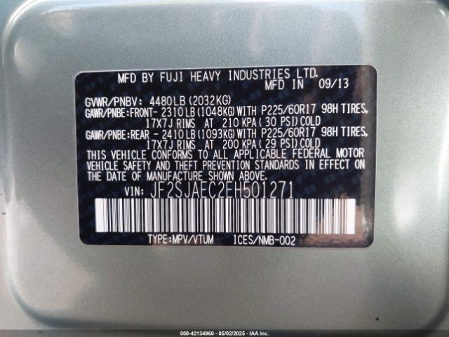 JF2SJAEC2EH501271 Subaru Forester 2.5i Premium
