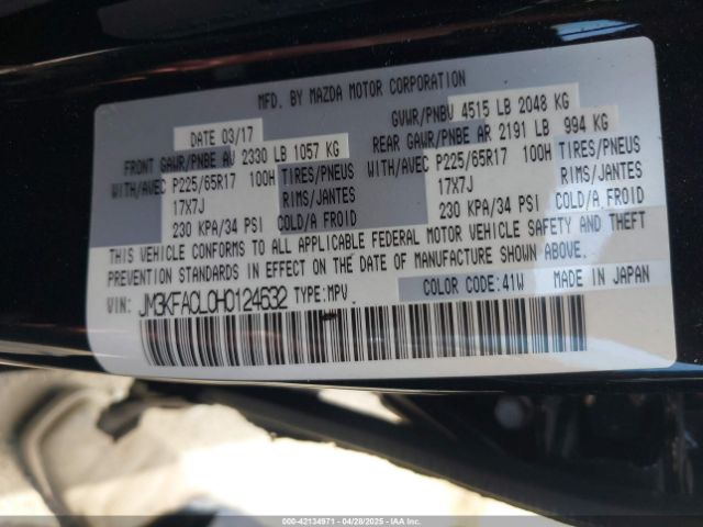 JM3KFACL0H0124632 Mazda Cx-5 Touring