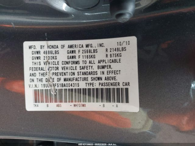 2011 ACURA TL 19UUA8F51BA004315 Photo 8