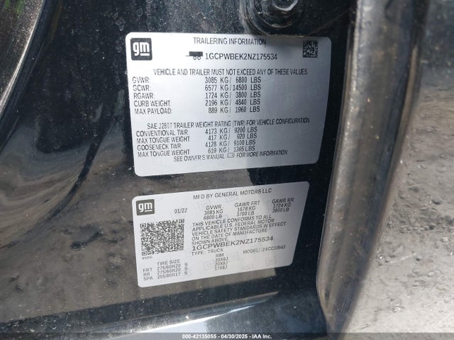 1GCPWBEK2NZ175534 Chevrolet l3b