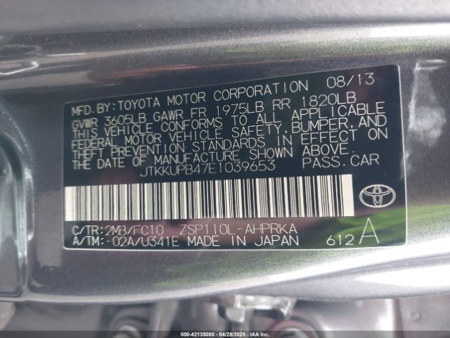 JTKKUPB47E1039653 Scion XD
