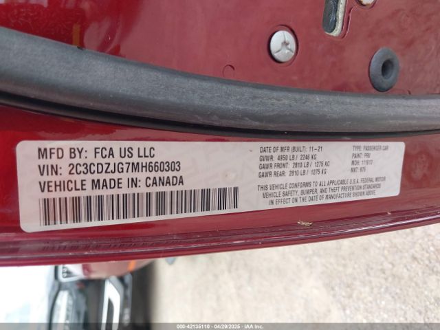 2021 DODGE CHALLENGER 2C3CDZJG7MH660303 Photo 8